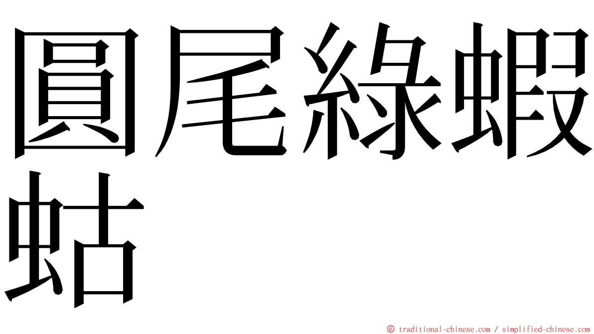 圓尾綠蝦蛄 ming font