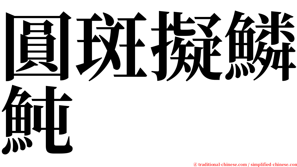 圓斑擬鱗魨 serif font