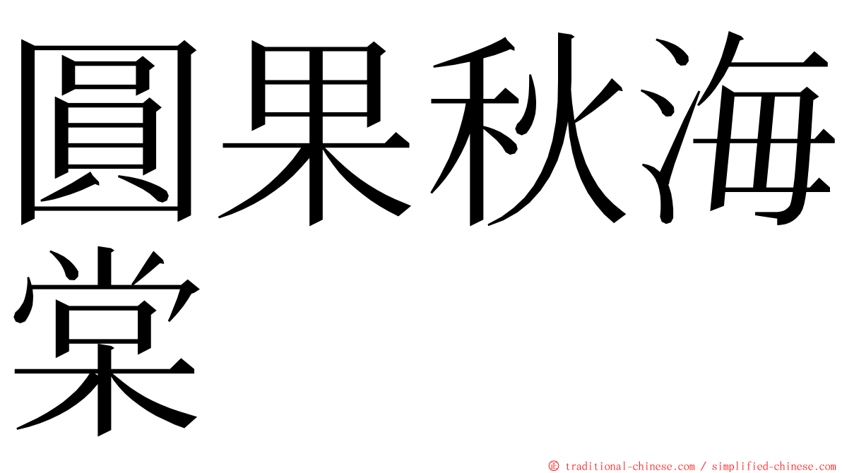 圓果秋海棠 ming font