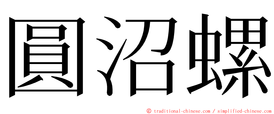 圓沼螺 ming font