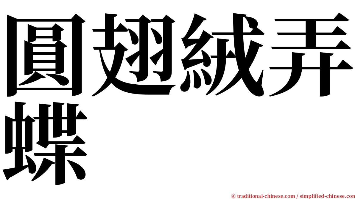 圓翅絨弄蝶 serif font