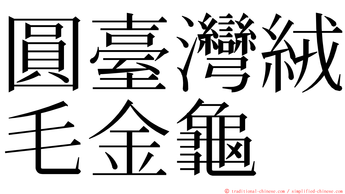 圓臺灣絨毛金龜 ming font