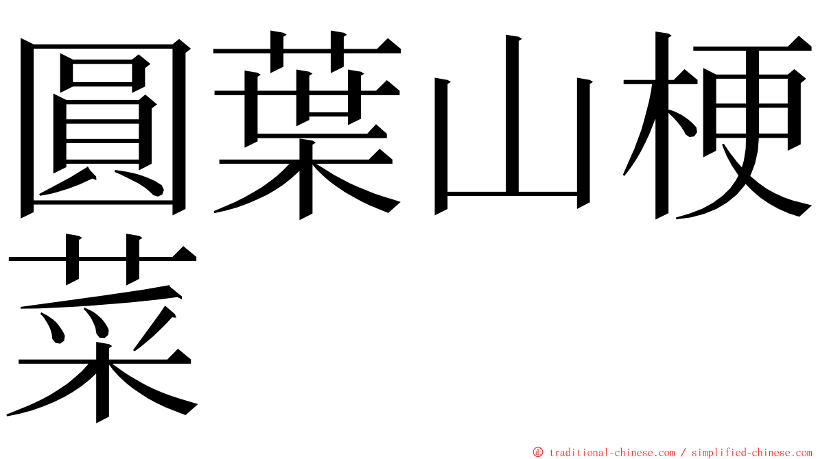 圓葉山梗菜 ming font