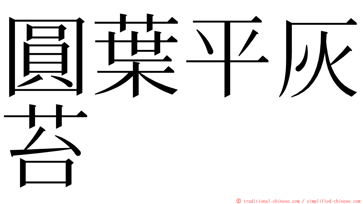 圓葉平灰苔 ming font