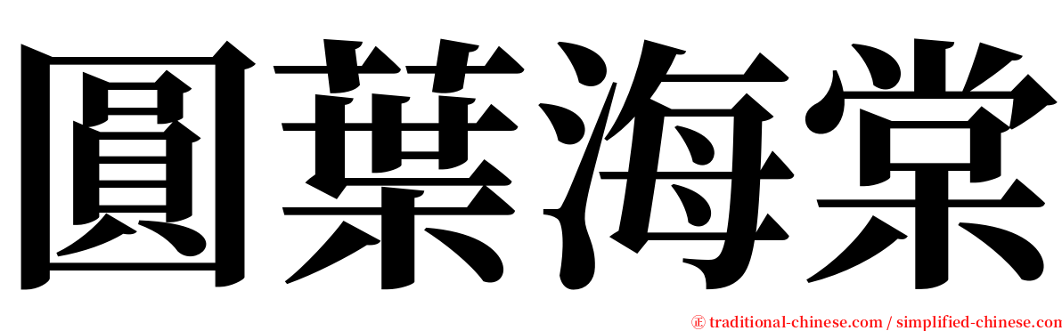 圓葉海棠 serif font