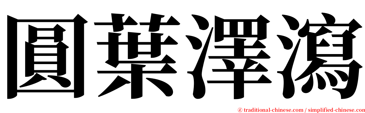 圓葉澤瀉 serif font