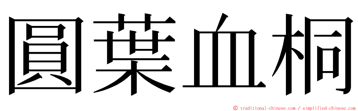 圓葉血桐 ming font