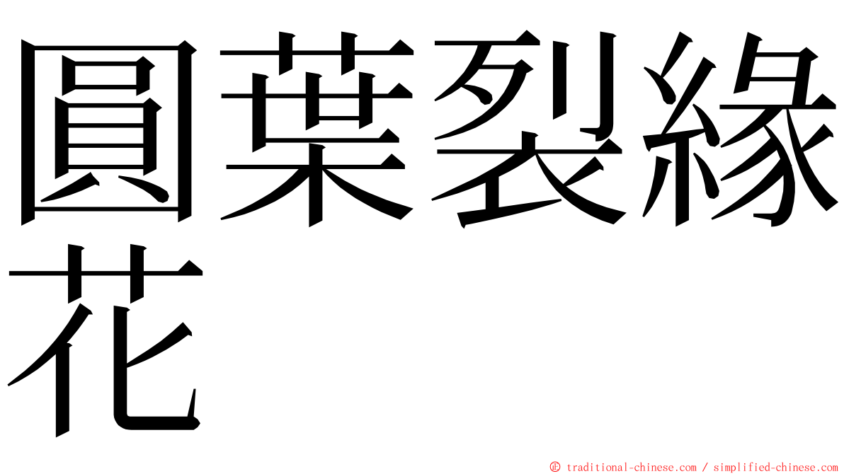 圓葉裂緣花 ming font