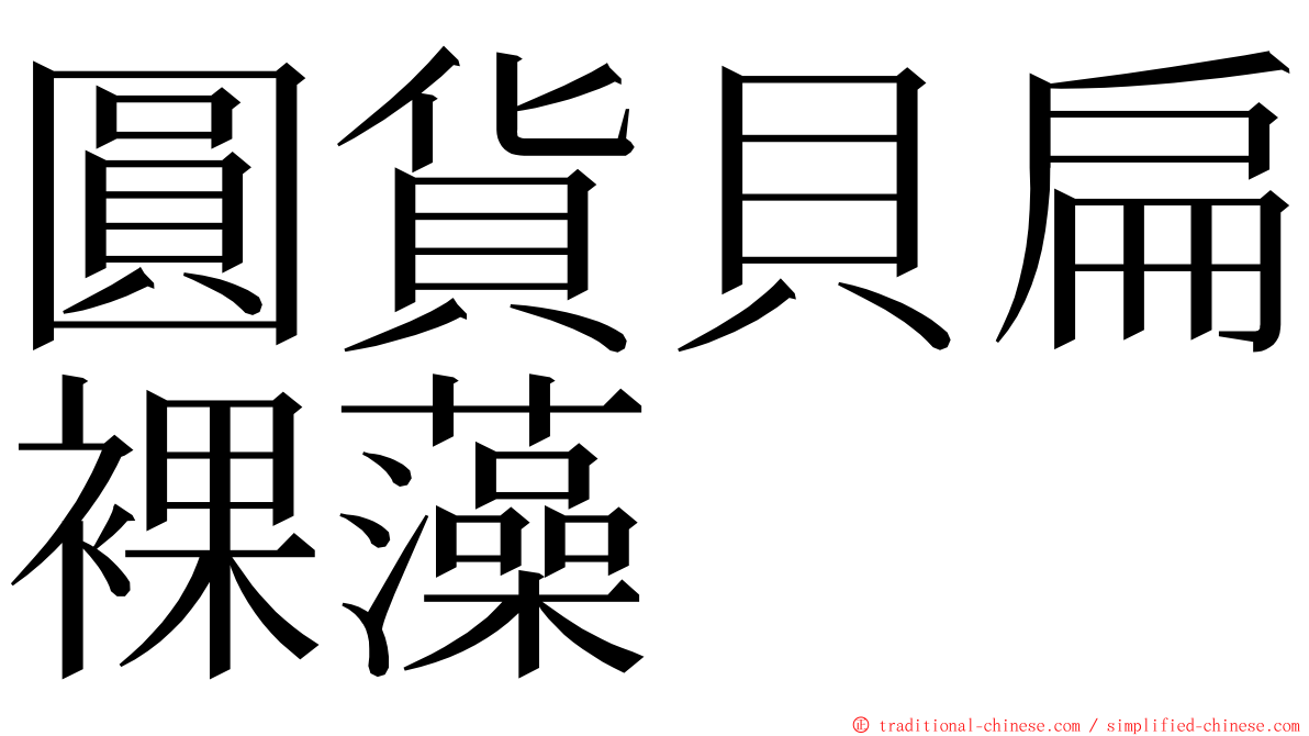 圓貨貝扁裸藻 ming font