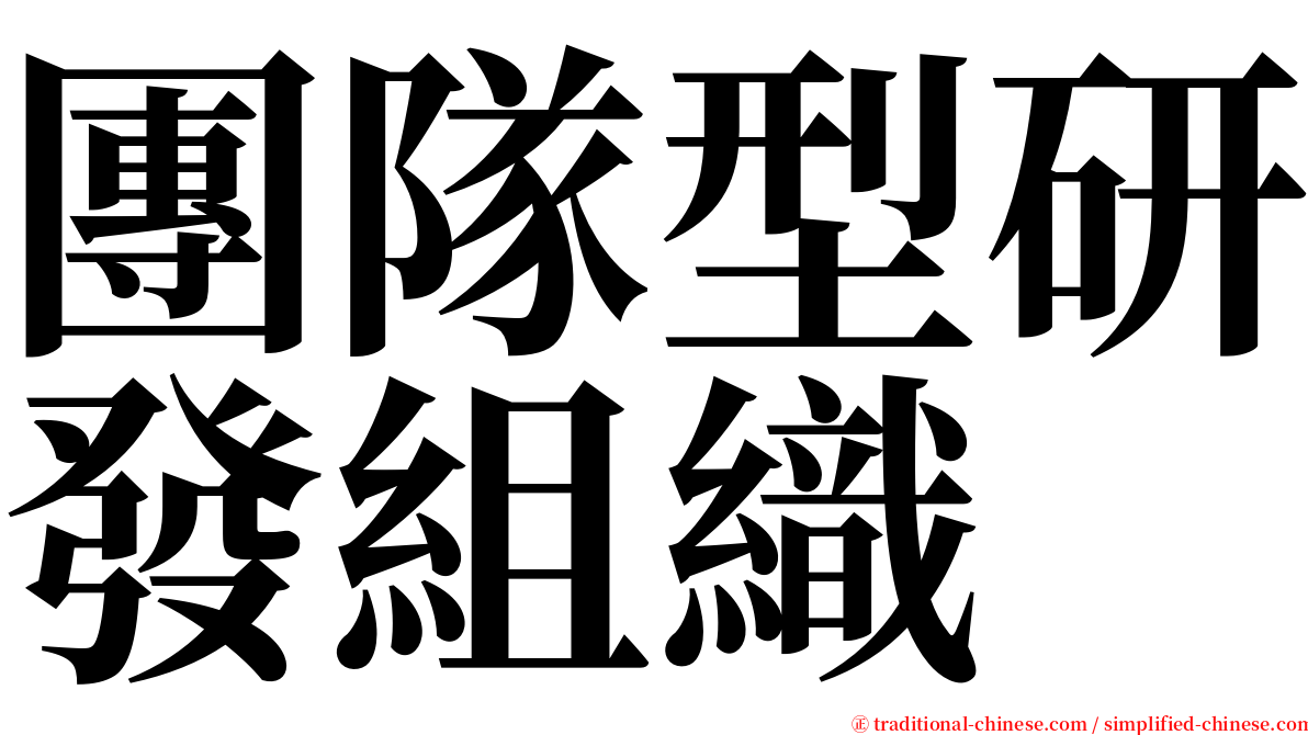 團隊型研發組織 serif font