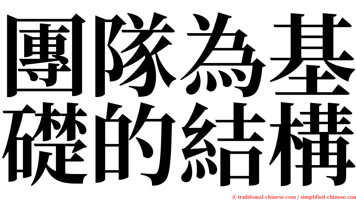 團隊為基礎的結構 serif font