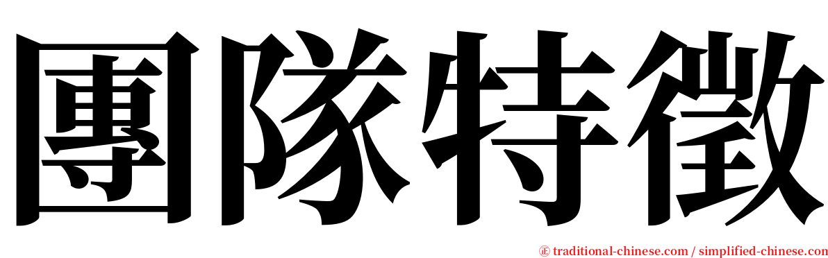 團隊特徵 serif font