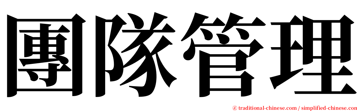 團隊管理 serif font