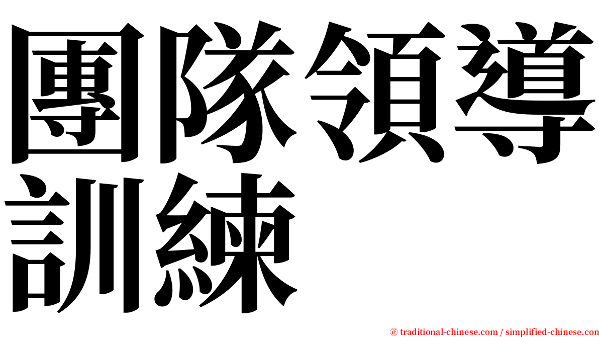 團隊領導訓練 serif font