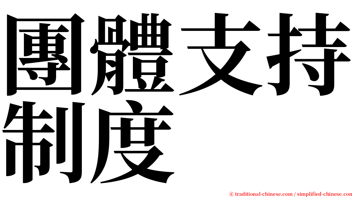 團體支持制度 serif font