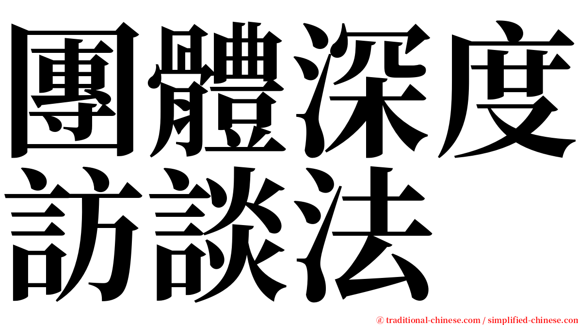 團體深度訪談法 serif font