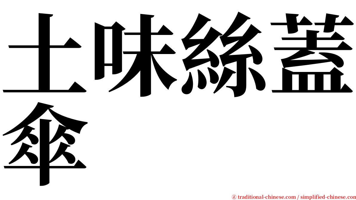 土味絲蓋傘 serif font