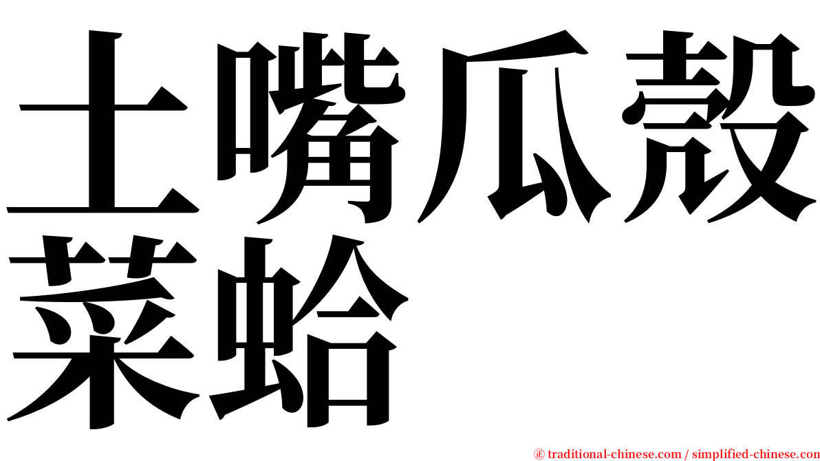 土嘴瓜殼菜蛤 serif font