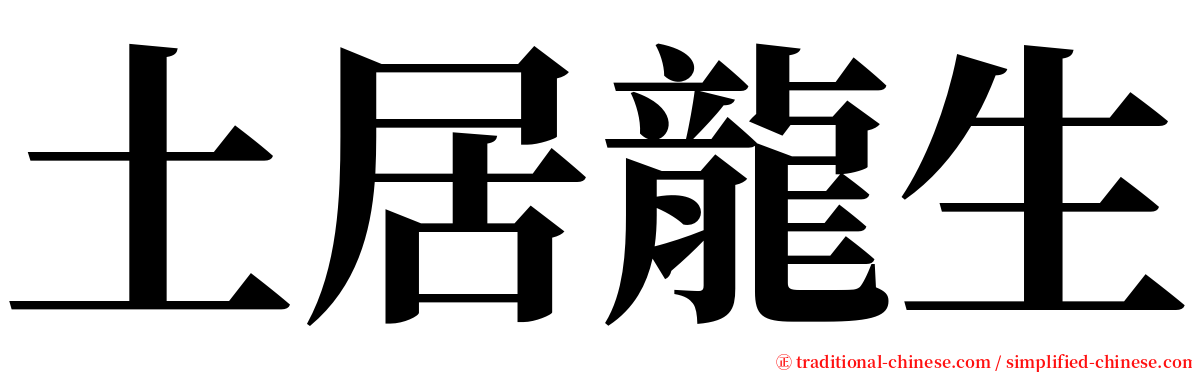 土居龍生 serif font