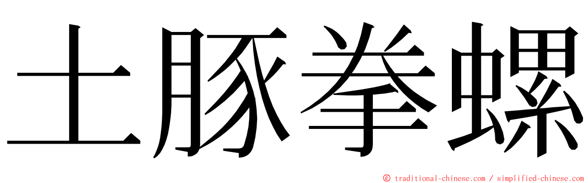 土豚拳螺 ming font