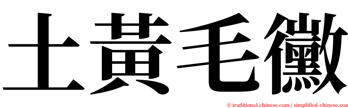 土黃毛黴 serif font