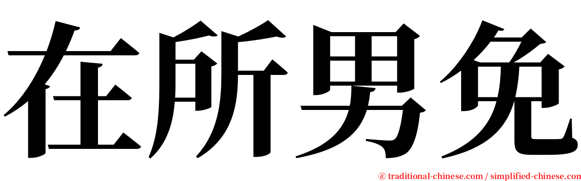 在所男免 serif font