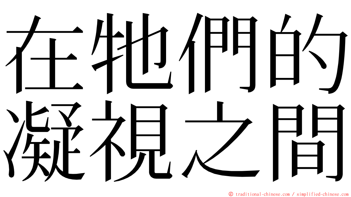 在牠們的凝視之間 ming font