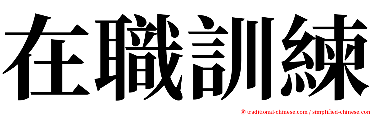 在職訓練 serif font