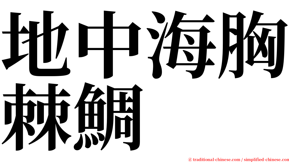 地中海胸棘鯛 serif font