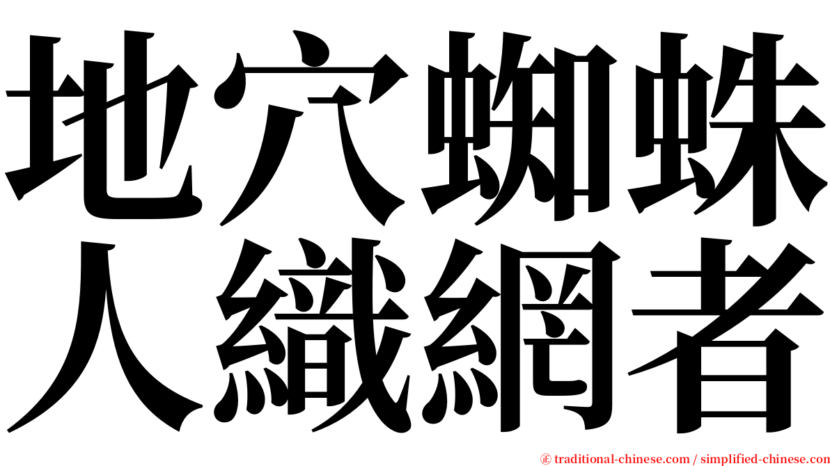 地穴蜘蛛人織網者 serif font