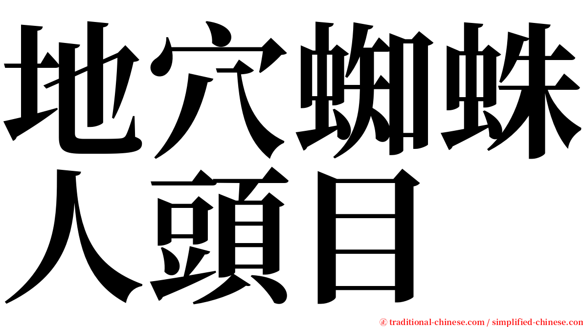 地穴蜘蛛人頭目 serif font