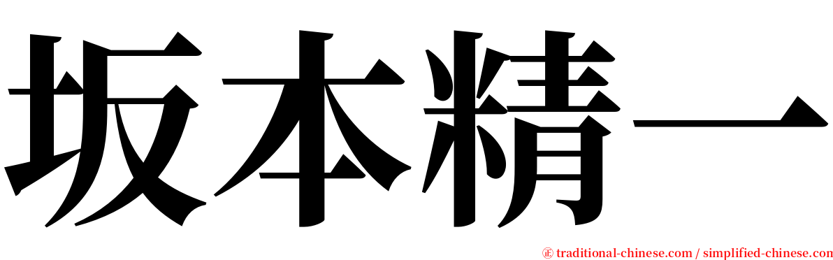 坂本精一 serif font