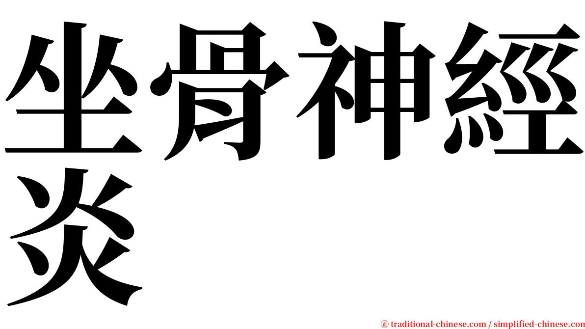 坐骨神經炎 serif font