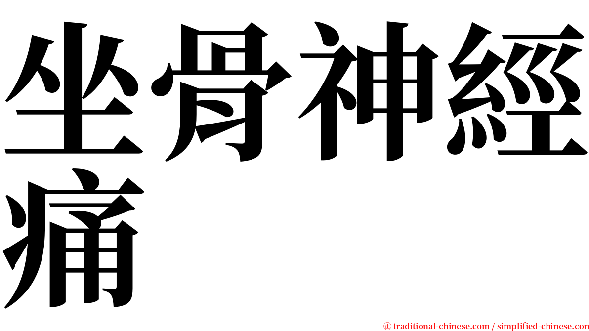 坐骨神經痛 serif font