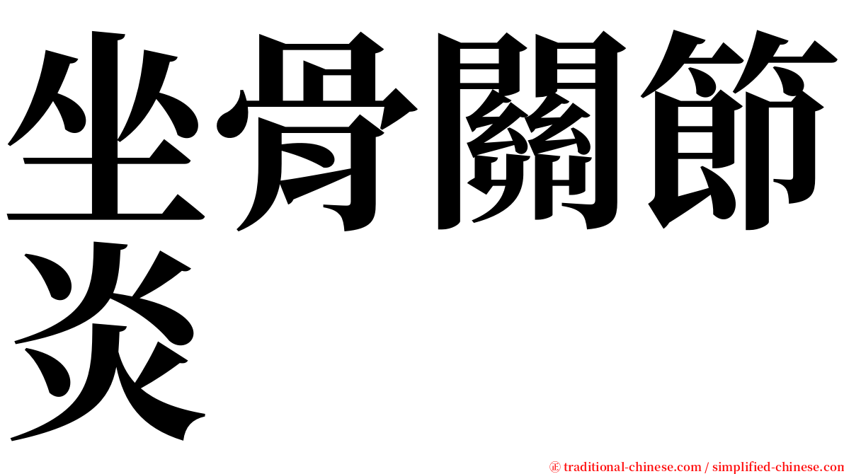 坐骨關節炎 serif font