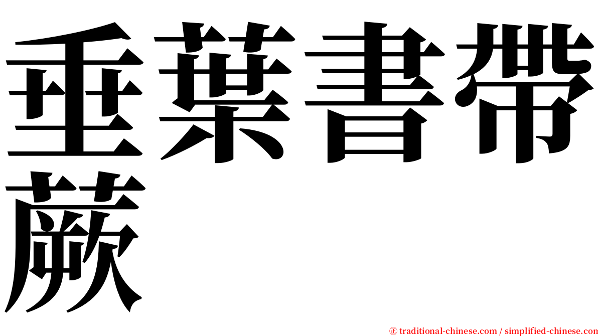 垂葉書帶蕨 serif font