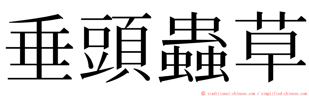 垂頭蟲草 ming font