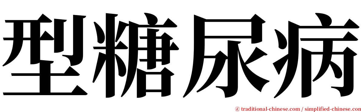 型糖尿病 serif font