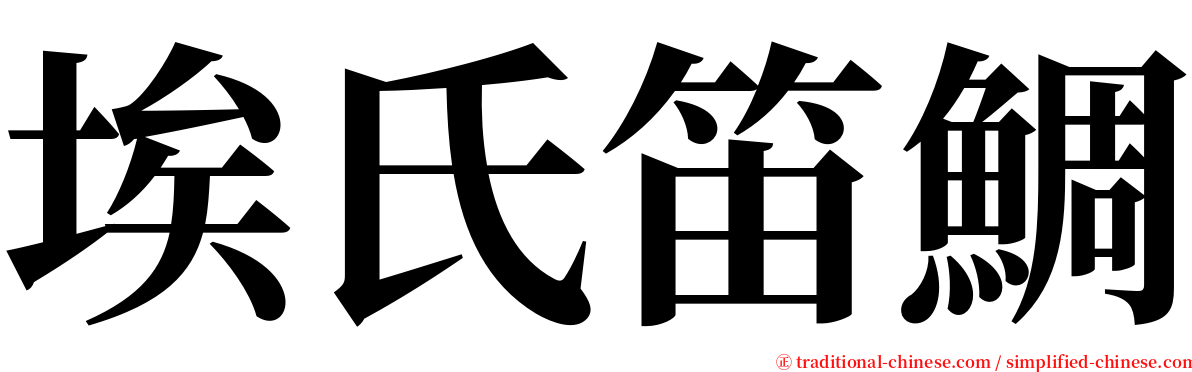 埃氏笛鯛 serif font