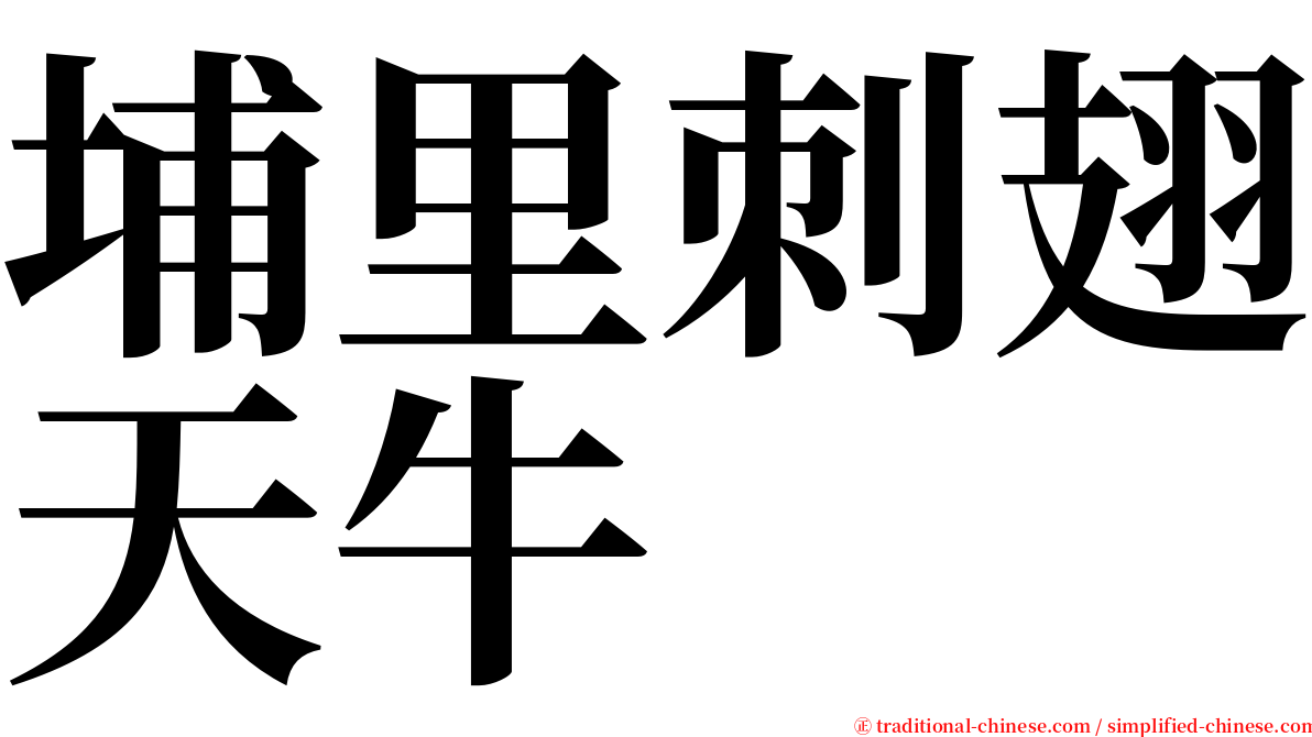 埔里刺翅天牛 serif font