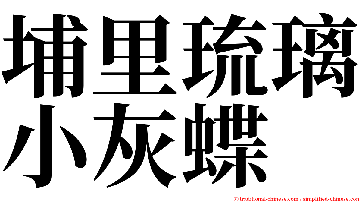 埔里琉璃小灰蝶 serif font
