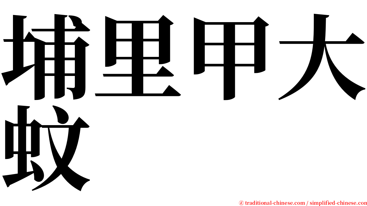 埔里甲大蚊 serif font