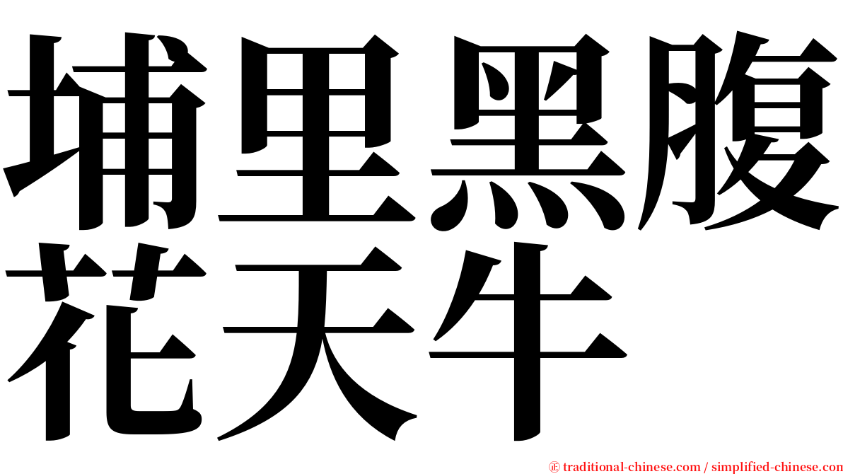 埔里黑腹花天牛 serif font