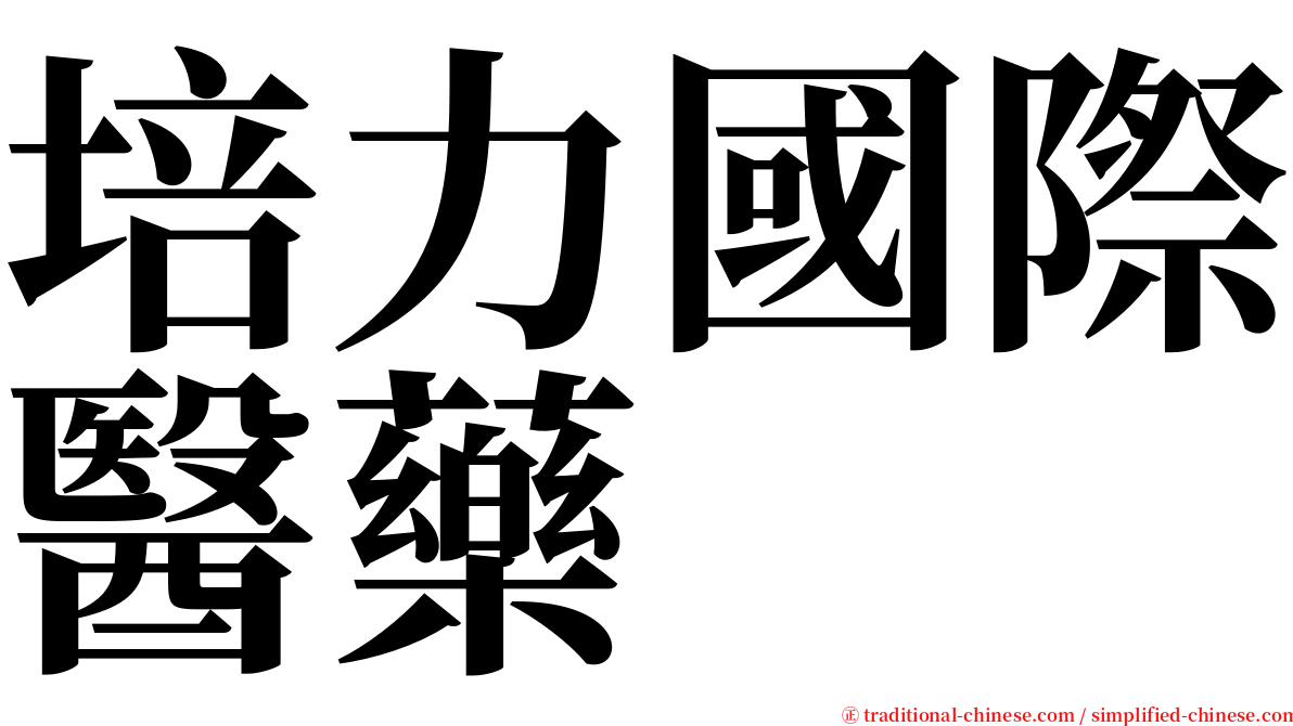 培力國際醫藥 serif font