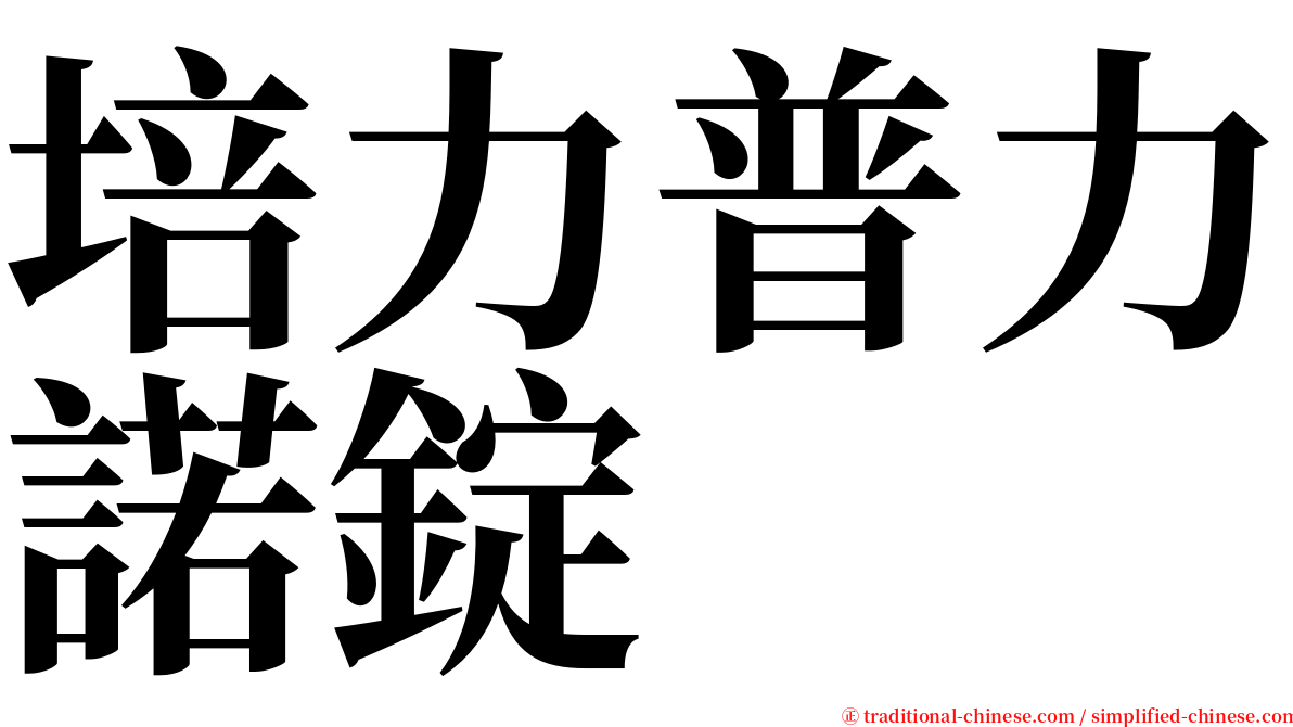 培力普力諾錠 serif font