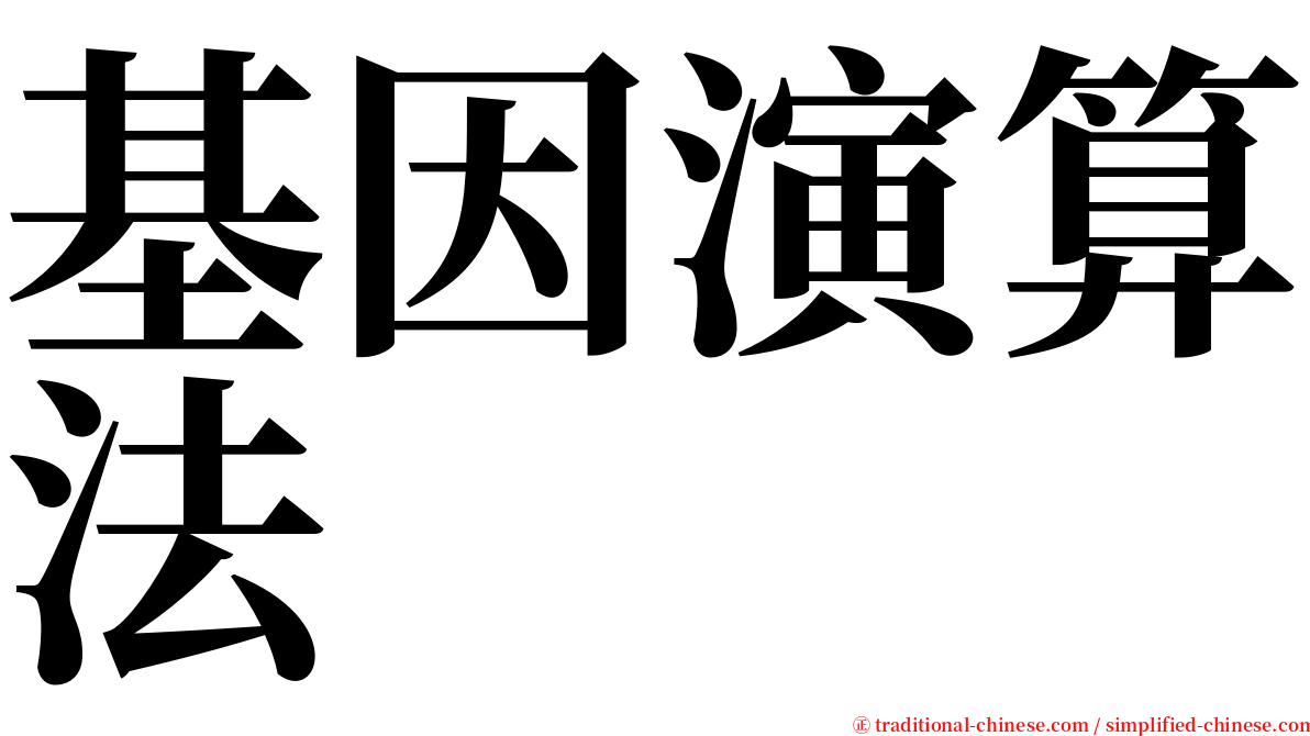 基因演算法 serif font