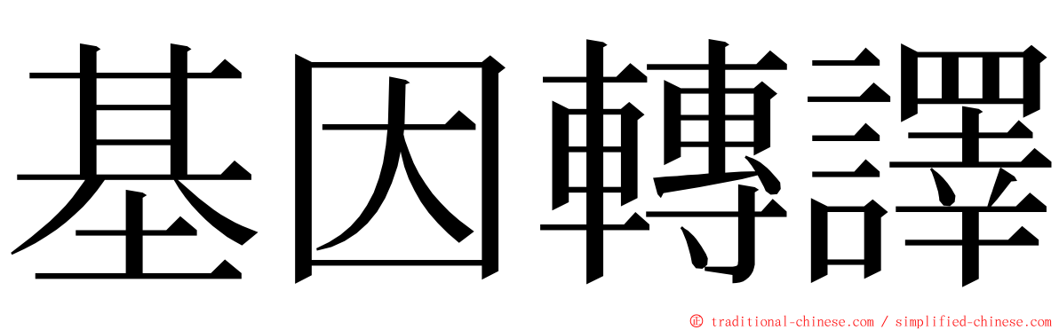 基因轉譯 ming font