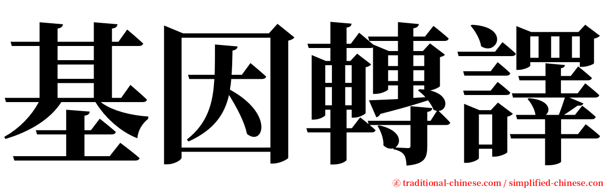 基因轉譯 serif font