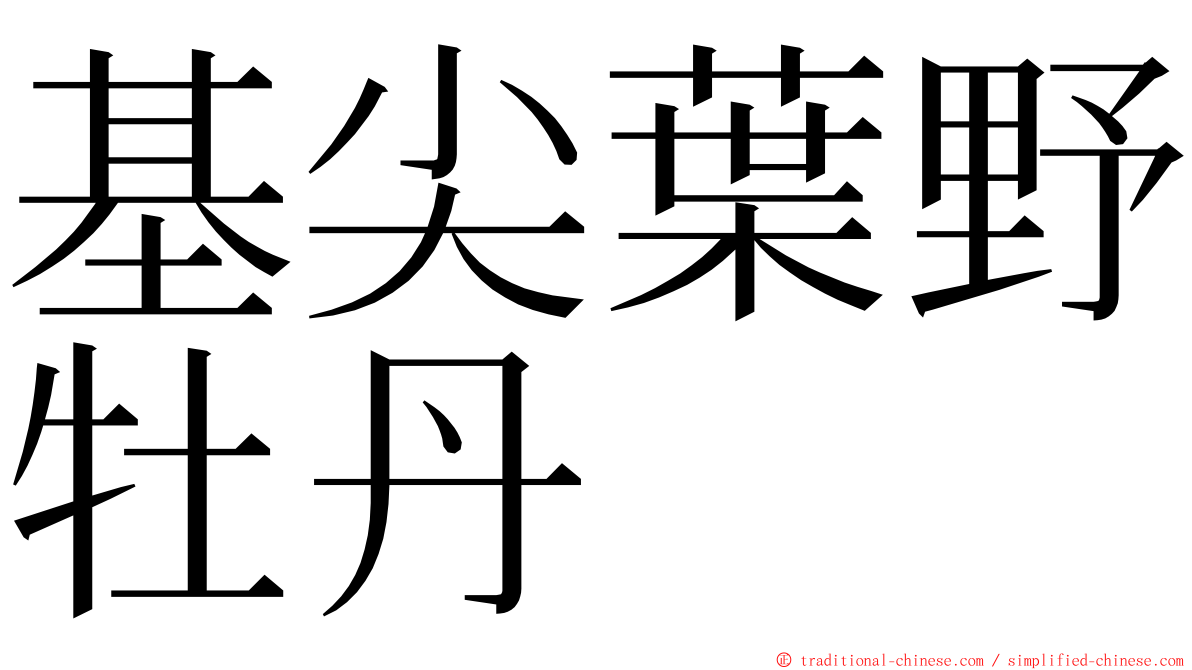 基尖葉野牡丹 ming font