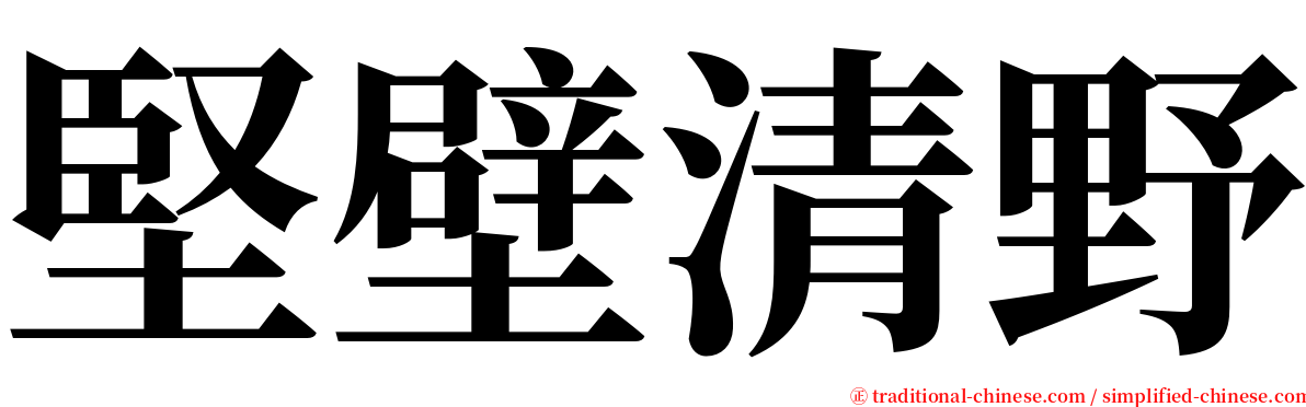 堅壁清野 serif font